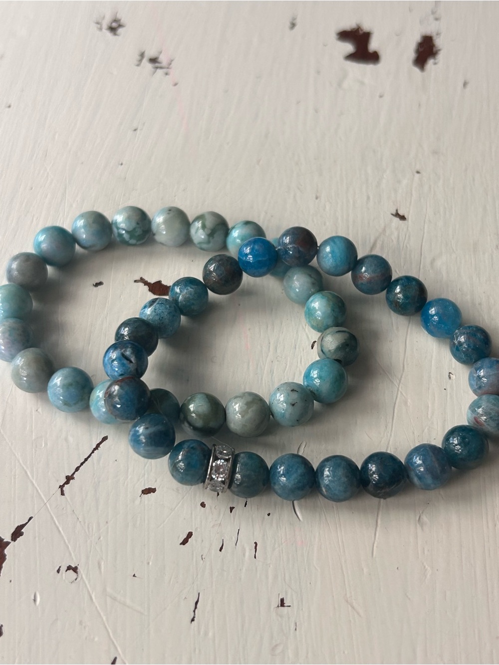 Apatite Crystal Bead Stretch Bracelets 8mm
